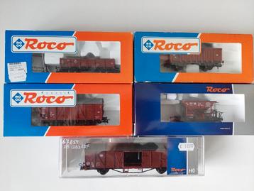Roco set 5 goederenwagens + ovp, DB/DR, H0