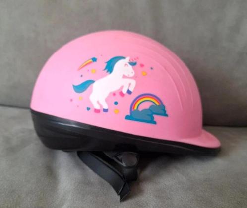 QHP roze paardrijcap eenhoorn – maat 49-52, Dieren en Toebehoren, Paardrijkleding, Zo goed als nieuw, Kinderen, Cap, Recreatie