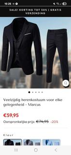 Zwart 3-delig pak - Nieuwstaat, kleine maat, Ophalen of Verzenden, Nieuw