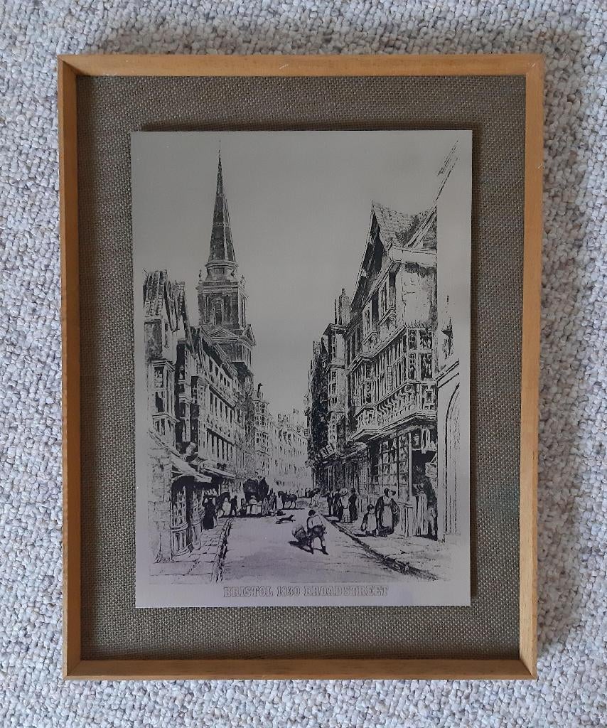 Drie metaal etsen Salisbury en Bristol, Antiek en Kunst, Kunst | Etsen en Gravures, Ophalen