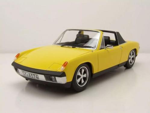Porsche 914-6 1973, Geel, Hobby en Vrije tijd, Modelauto's | 1:18, Nieuw, Auto, Norev, Ophalen of Verzenden