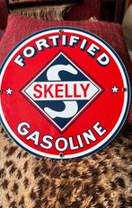 Metalen Reclame Bord - Fortified Skelly Gasoline, Ophalen of Verzenden, Zo goed als nieuw, Reclamebord