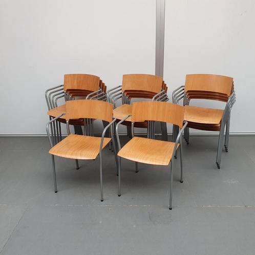 Partij Ahrend houten stoelen - beuken, Huis en Inrichting, Stoelen, Gebruikt, Vijf, Zes of meer stoelen, Bruin, Ophalen of Verzenden