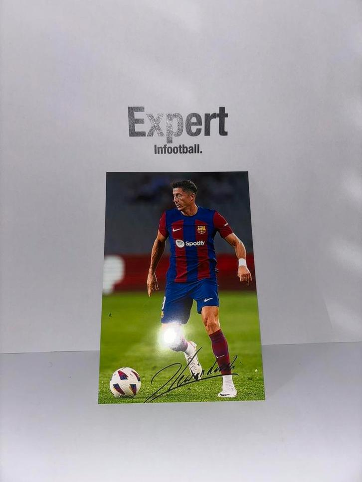 Lewandowski gesigneerde foto - FC Barcelona, Verzamelen, Sportartikelen en Voetbal, Nieuw, Spelerskaart, Buitenlandse clubs, Ophalen of Verzenden