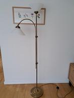 Vloerlamp van Messing met 2melk glazen kelken ( heel)., Ophalen, Gebruikt, Glas