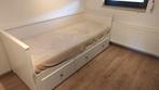 Ikea Hemnes Bedbank met materasen, Ophalen, 90 cm, Eenpersoons, Wit