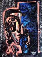 " Dulcinia en Azul " Acrylschilderij van Simeon Gonzales, Antiek en Kunst, Ophalen of Verzenden