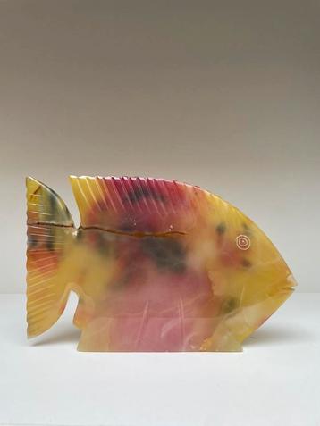 Vintage Onyx Natuursteen Vis ‘Poisson Onyx’ beschikbaar voor biedingen