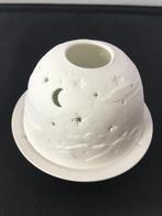 Wit porcelain waxinelichthouder, Huis en Inrichting, Woonaccessoires | Kandelaars en Kaarsen, Overige materialen, Wit, Nieuw, Ophalen of Verzenden