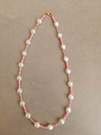 Handgemaakte ketting, Sieraden, Tassen en Uiterlijk, Ophalen of Verzenden, Nieuw, Roze, Overige materialen