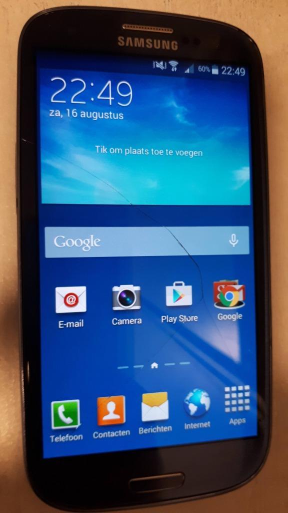 Samsung Galaxy S III Neo met barstje in scherm smartphone, Computers en Software, Android Tablets, Gebruikt, 7 inch of minder