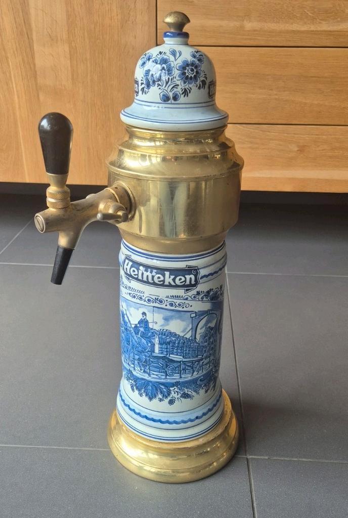 Heineken biertap Porselein, Verzamelen, Biermerken, Gebruikt, Glas of Glazen, Heineken, Ophalen of Verzenden