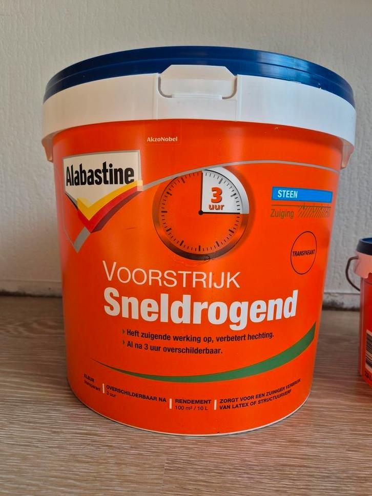 Alabastine Sneldrogende Voorstrijk, Transparant, 10 Ltr, Doe-het-zelf en Verbouw, Verf, Beits en Lak, Nieuw, 5 tot 10 liter, Overige kleuren