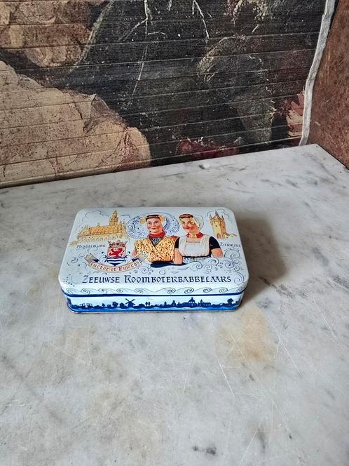 Oud blikken trommeltje zeeuwse babbelaars, Verzamelen, Blikken, Gebruikt, Overige, Overige merken, Ophalen of Verzenden
