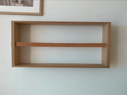 Hubsch houten wandplank met leren strook, 75cm, Huis en Inrichting, Woonaccessoires | Wandplanken en Boekenplanken, Zo goed als nieuw