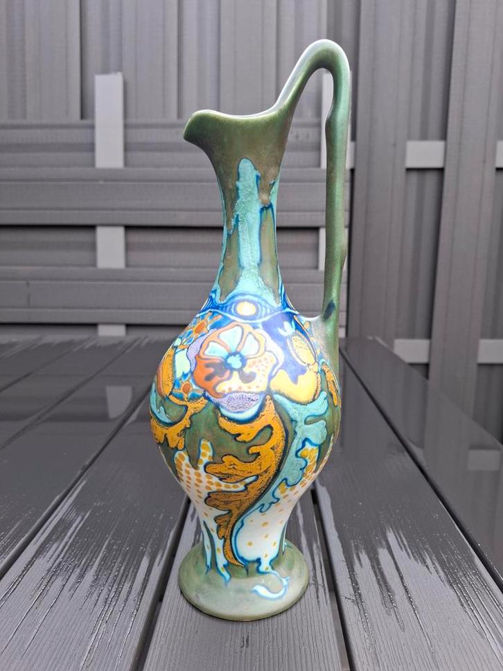 Zeldzaam mooie Gouda plateel Corona oorvaas, Antiek en Kunst, Antiek | Keramiek en Aardewerk, Ophalen of Verzenden