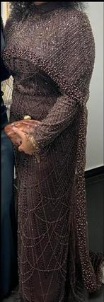 Prachtige feestjurk - Maat M/L - Stomerij gereinigd, Ophalen of Verzenden, Zo goed als nieuw, Maat 38/40 (M), Bruin