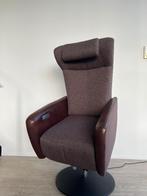 Prominent Sorisso Sta Op Relaxfauteuil Bruin Leer Stof L XL, Stof, Verzenden, Minder dan 75 cm, Zo goed als nieuw