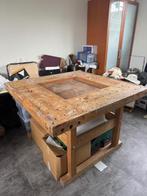 Antieke industriële werkbank werktafel met bankschroef, Doe-het-zelf en Verbouw, Werkbanken, Ophalen, Gebruikt, Bankschroef