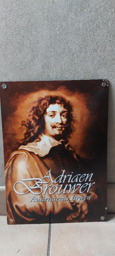 Emaillebord Adriaen Brouwer bier, Verzamelen, Biermerken, Nieuw, Reclamebord, Plaat of Schild, Overige merken, Ophalen of Verzenden