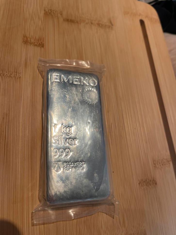 1 kg Zuiver Zilver - Emeko Bar, Postzegels en Munten, Edelmetalen en Baren, Zilver, Ophalen