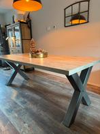 Eettafel met 6 stoelen, Ophalen, Gebruikt, 100 tot 150 cm, Eikenhout