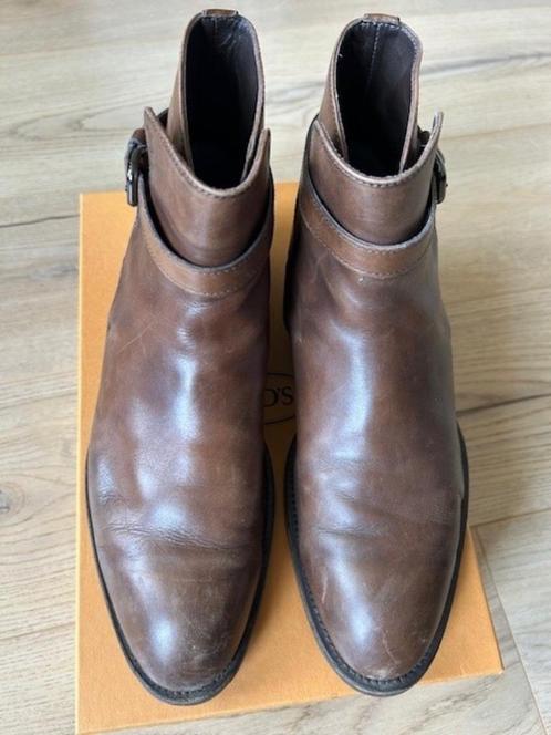 Donkerbruine lederen enkellaarzen Tod’s Mt 7 40, Kleding | Heren, Schoenen, Gedragen, Boots, Bruin, Verzenden