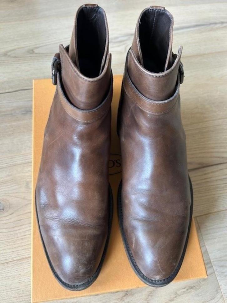 Donkerbruine lederen enkellaarzen Tod’s Mt 7 40, Kleding | Heren, Schoenen, Gedragen, Boots, Bruin, Verzenden