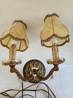 Antieke Wandlamp met Bloemmotieven, Ophalen of Verzenden