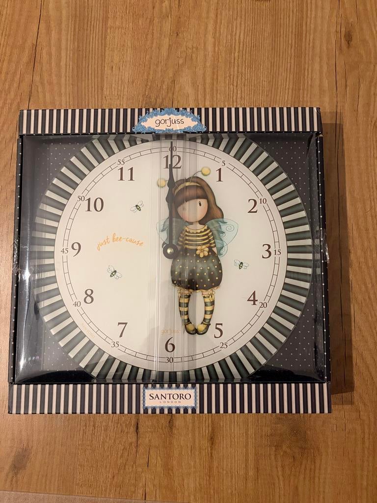 Santoro Gorjuss Glazen Klok, Ophalen, Nieuw, Analoog, Wandklok