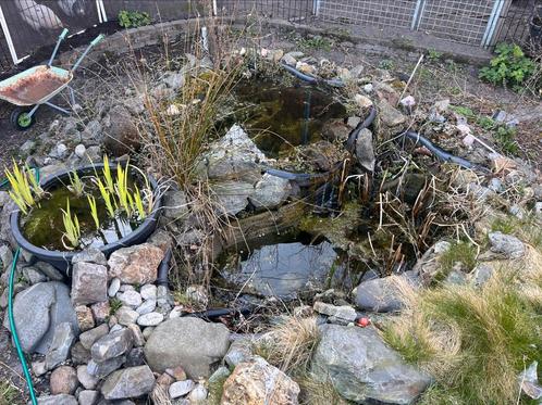 Vijverpartij met watervalletjes en natuurlijk filter, Tuin en Terras, Vijvers, Gebruikt, Ophalen