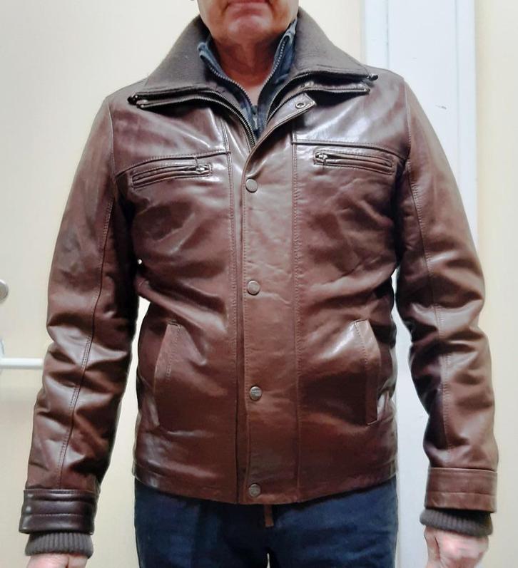 Stoer en degelijk afgewerkt River Woods bruin leren jack jas, Kleding | Heren, Jassen | Winter, Zo goed als nieuw, Maat 48/50 (M)