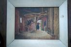 Schilderij uit 1941 - Boerenleven in de stal, Antiek en Kunst, Kunst | Schilderijen | Klassiek, Ophalen of Verzenden