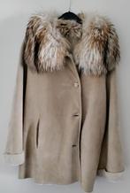 Lammycoat met bontkraag, Beige, Maat 38/40 (M), Ophalen of Verzenden, Zo goed als nieuw