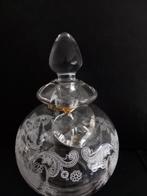 Upcycled glazen flesje met hart kristal, Verzenden, Zo goed als nieuw