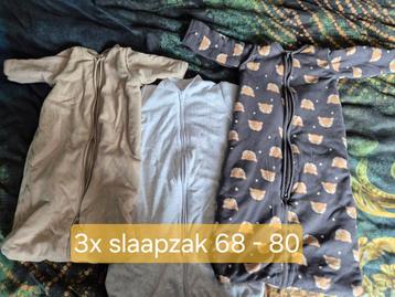 3x slaapzakken maat 68-80 beschikbaar voor biedingen