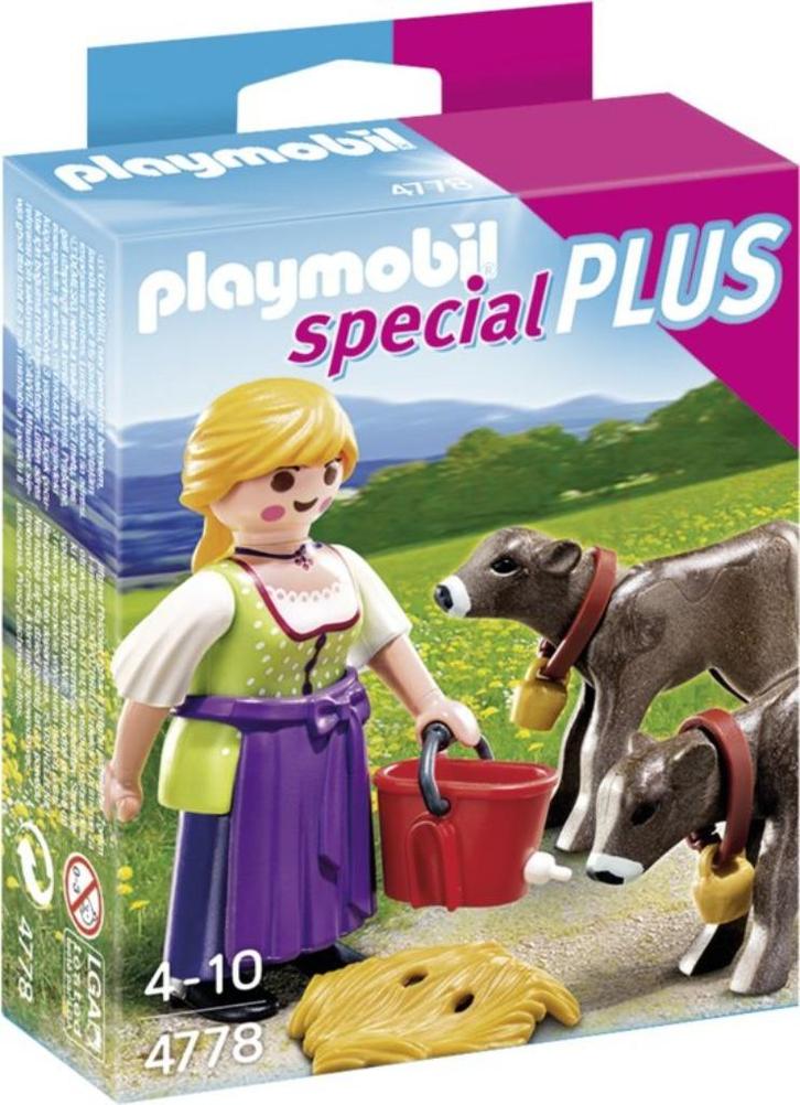 PLAYMOBIL SpecialPLUS - Boerin met kalfjes 4778 [NIEUW], Kinderen en Baby's, Speelgoed | Playmobil, Nieuw, Ophalen of Verzenden