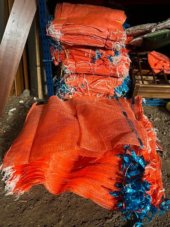 Net zakken geweven 45x60 cm, Tuin en Terras, Haardhout, Minder dan 3 m³, Ophalen