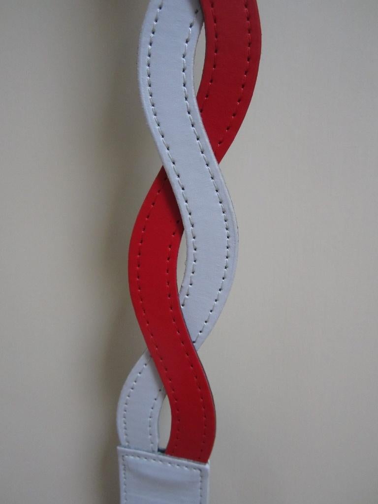 rood witte gevlochten riem merk V&D, 80 tot 90 cm, Heupriem, Ophalen of Verzenden, Zo goed als nieuw