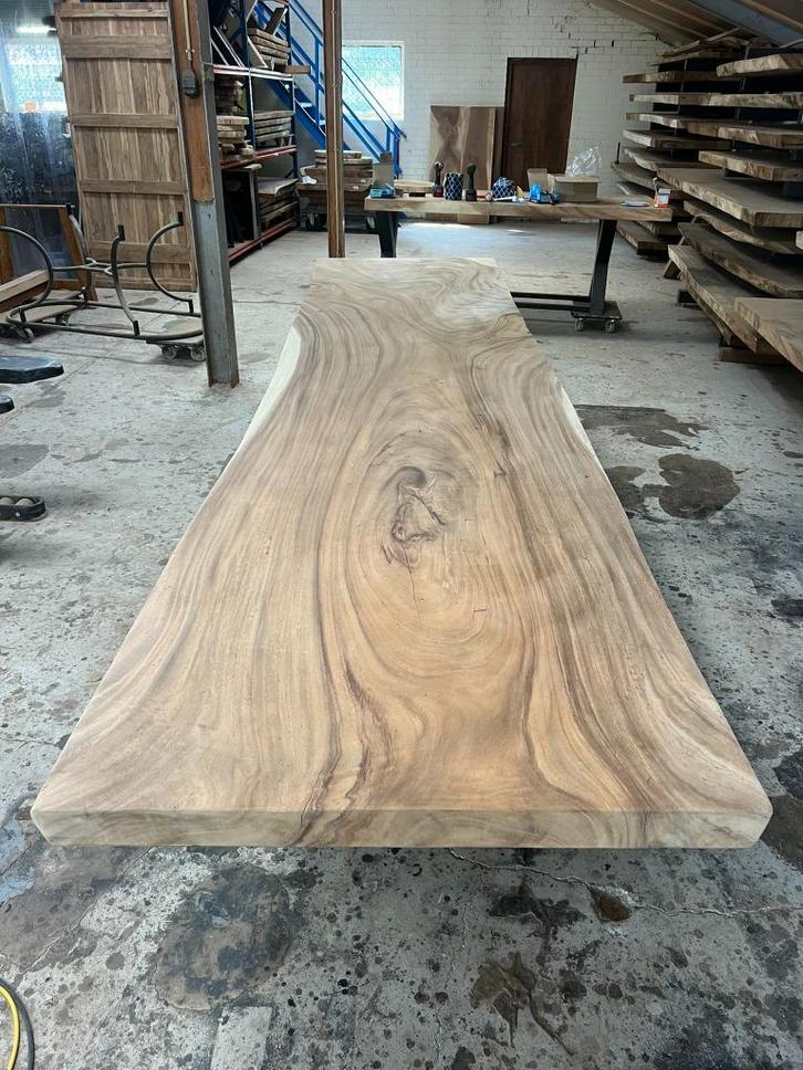 Boomstamtafel 400 x 100 x 8cm (45), Huis en Inrichting, Tafels | Eettafels, Nieuw, 100 tot 150 cm, 200 cm of meer, Vijf personen of meer