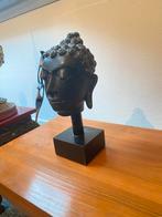 Bronzen Boeddha Hoofd op Sokkel, Ophalen of Verzenden