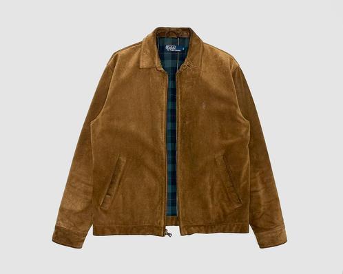 RL Suède Harrington (S/M), Kleding | Heren, Jassen | Winter, Zo goed als nieuw, Maat 46 (S) of kleiner, Bruin, Ophalen of Verzenden