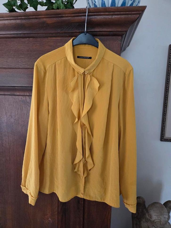 Luisa Cerano Mosterdgele Blouse Maat 42/44 ?, Kleding | Dames, Blouses en Tunieken, Zo goed als nieuw, Maat 42/44 (L), Geel, Ophalen of Verzenden
