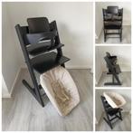 Stokke Tripp Trapp zwart met babyset en newbornset, Ophalen of Verzenden, Zo goed als nieuw, Stokke Tripp Trapp, Stoelverkleiner