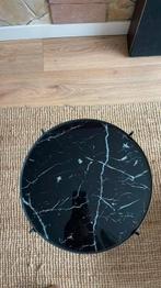 Bijzettafel marmerlook, Huis en Inrichting, Tafels | Bijzettafels, 45 tot 60 cm, Minder dan 55 cm, Gebruikt, Rond