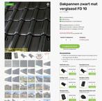 € 14,95 per m2  Gebakken dakpannen FD 10 zwart mat verglaasd, Doe-het-zelf en Verbouw, Dakpannen en Dakbedekking, Niet ingevuld