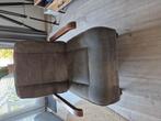 Mooie fauteuil groen met houten leuningen, Huis en Inrichting, Fauteuils, Ophalen, Zo goed als nieuw, 75 tot 100 cm, 50 tot 75 cm