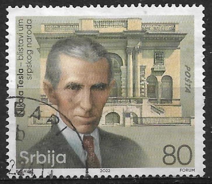 Servië 2022 mi.1087 uitvinder NIKOLA TESLA  nom. 80, Postzegels en Munten, Postzegels | Europa | Overig, Overige landen, Verzenden