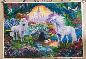 500XL puzzel Eurographics - Unicorns in Fairy Land -compleet beschikbaar voor biedingen