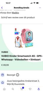 VUBIO Kinder Smartwatch 4G - GPS + Simkaart, Zwart, Ophalen of Verzenden, Zo goed als nieuw, GPS